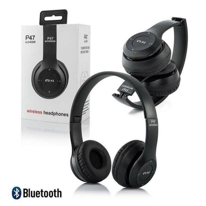 Wireless Stereo Headphones, Black - Headset For Gaming And Entertainment Purpose
